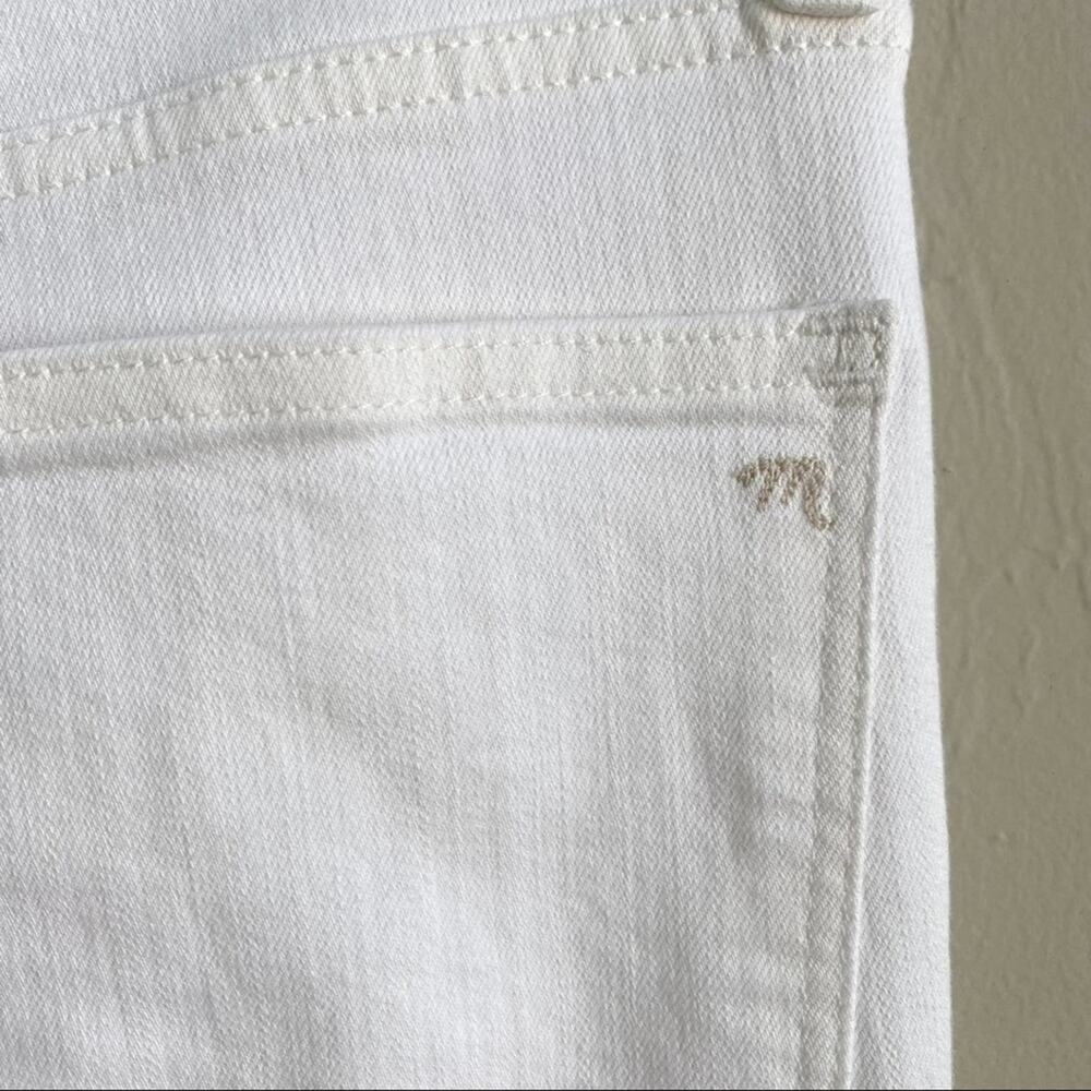 Madewell 9” Mid-Rise Skinny White Raw Hem Jeans - Picture 6 of 8